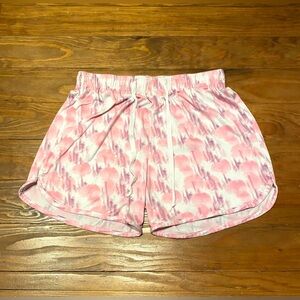 Tie Dye pink and white lounge shorts hello mello size small